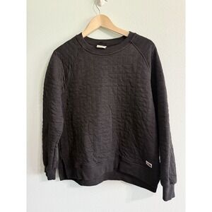 The North Face Womens Longs Peak Quilted Crewneck Sweatshirt Large dark Gray